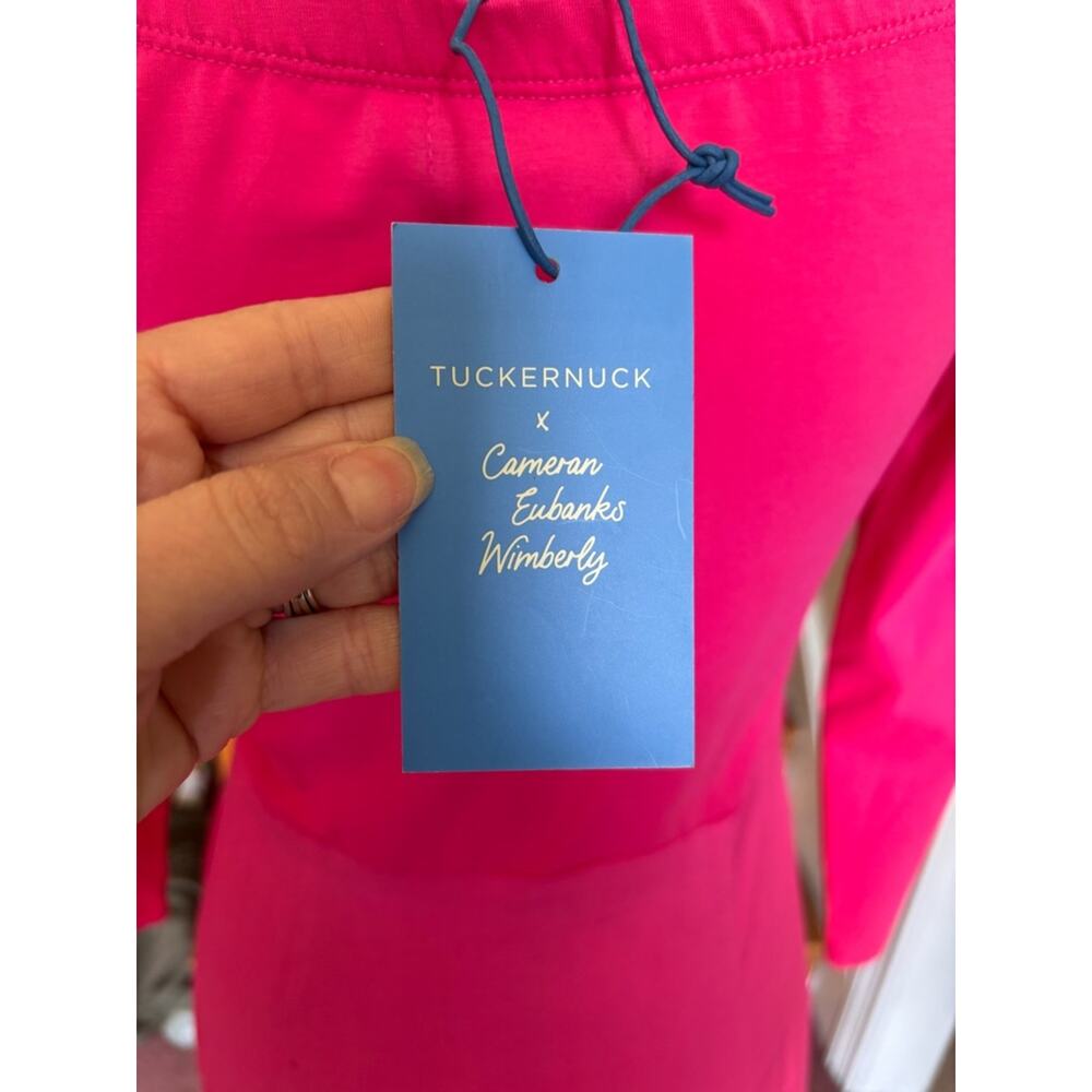 NWT Tuckernuck x Cameran Eubanks Marissa Dress Pink Midi Off Shoulder Pockets M - Picture 9 of 14